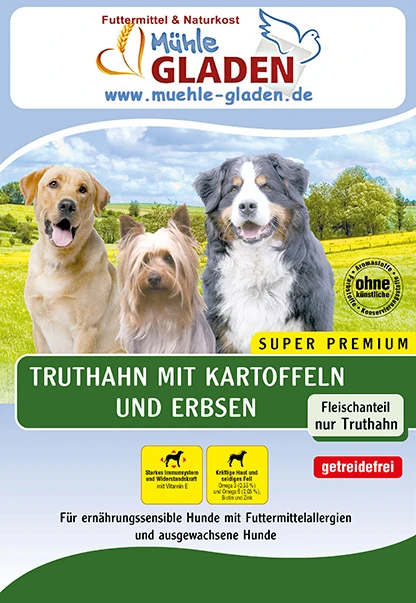 Gladen Truthahn Mit Kartoffel & Erbsen 2er-Pack 30kg 1 Gladen Truthahn Mit Kartoffel & Erbsen 2er-Pack 30kg